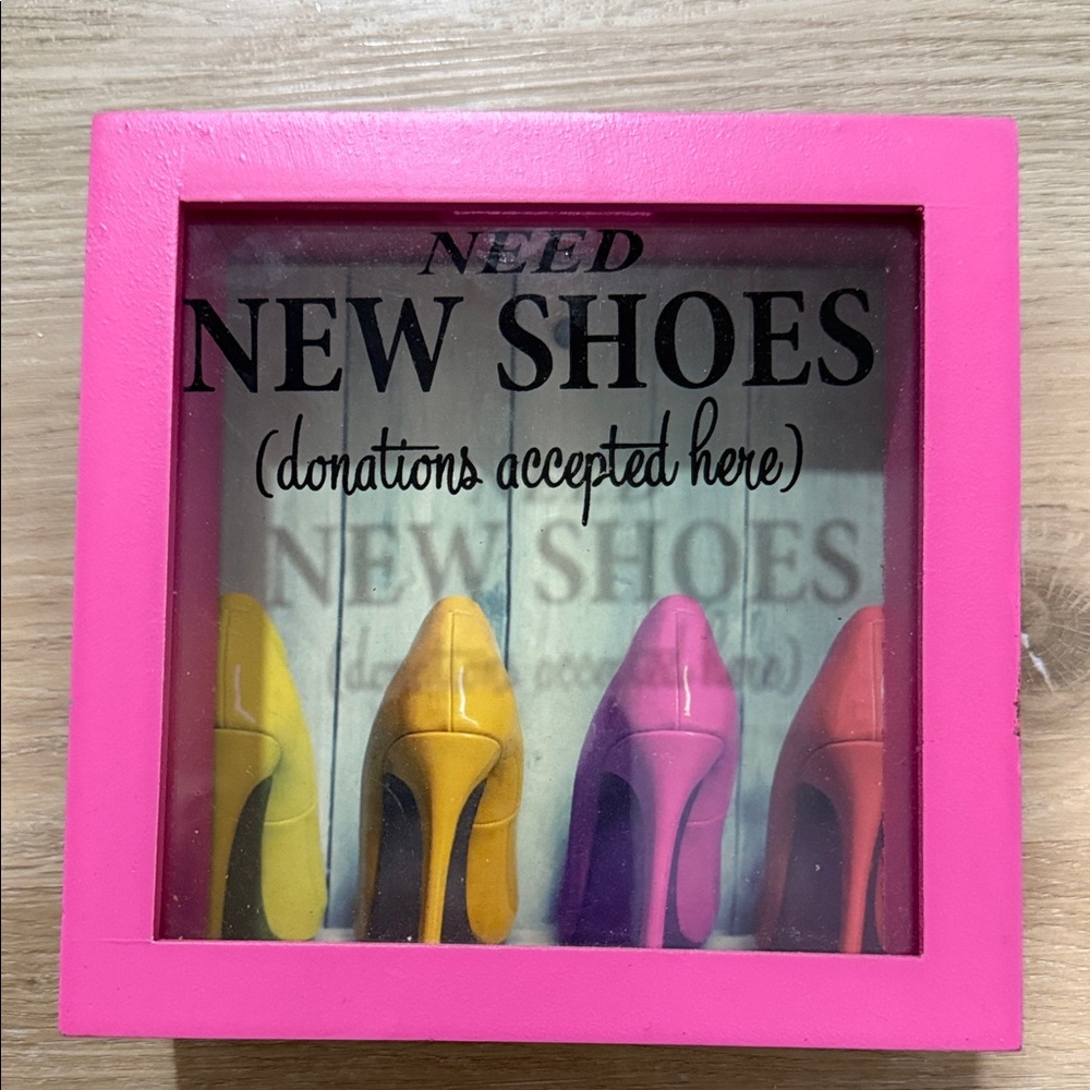 Women's Pink Framed Decorative Shoe Art - NEW SHOES